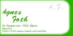 agnes foth business card